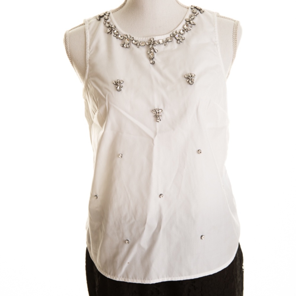 J. Crew Embellished Sleeveless Blouse